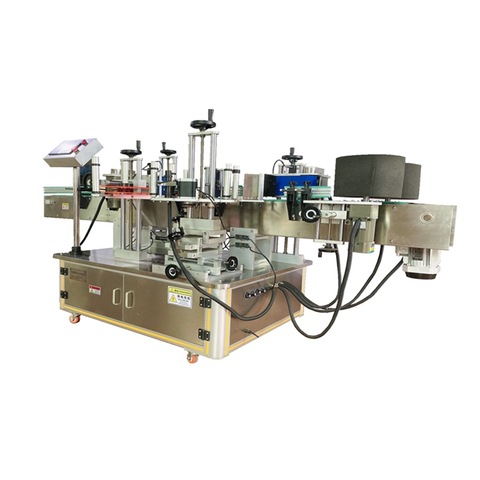 Automatický oboustranný etiketovací stroj, etiketovací stroj na čtvercové lahve 