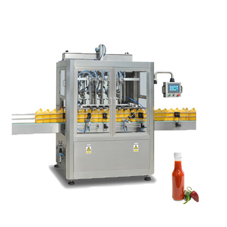 Automatický balicí a uzavírací stroj s lineárním zasekáváním 8 trysek pro láhev kečupového hořčičného oleje 